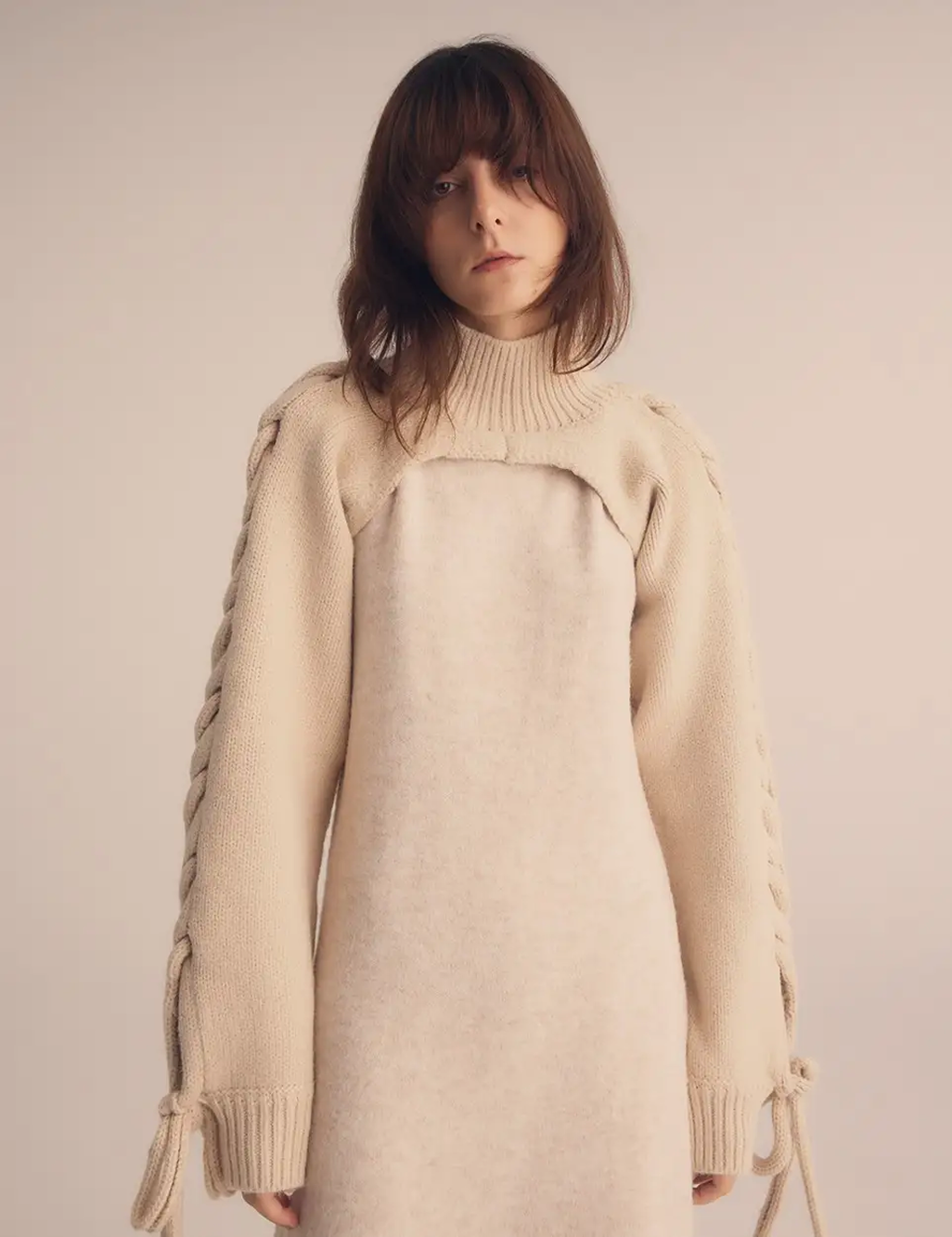 Cable layered knit