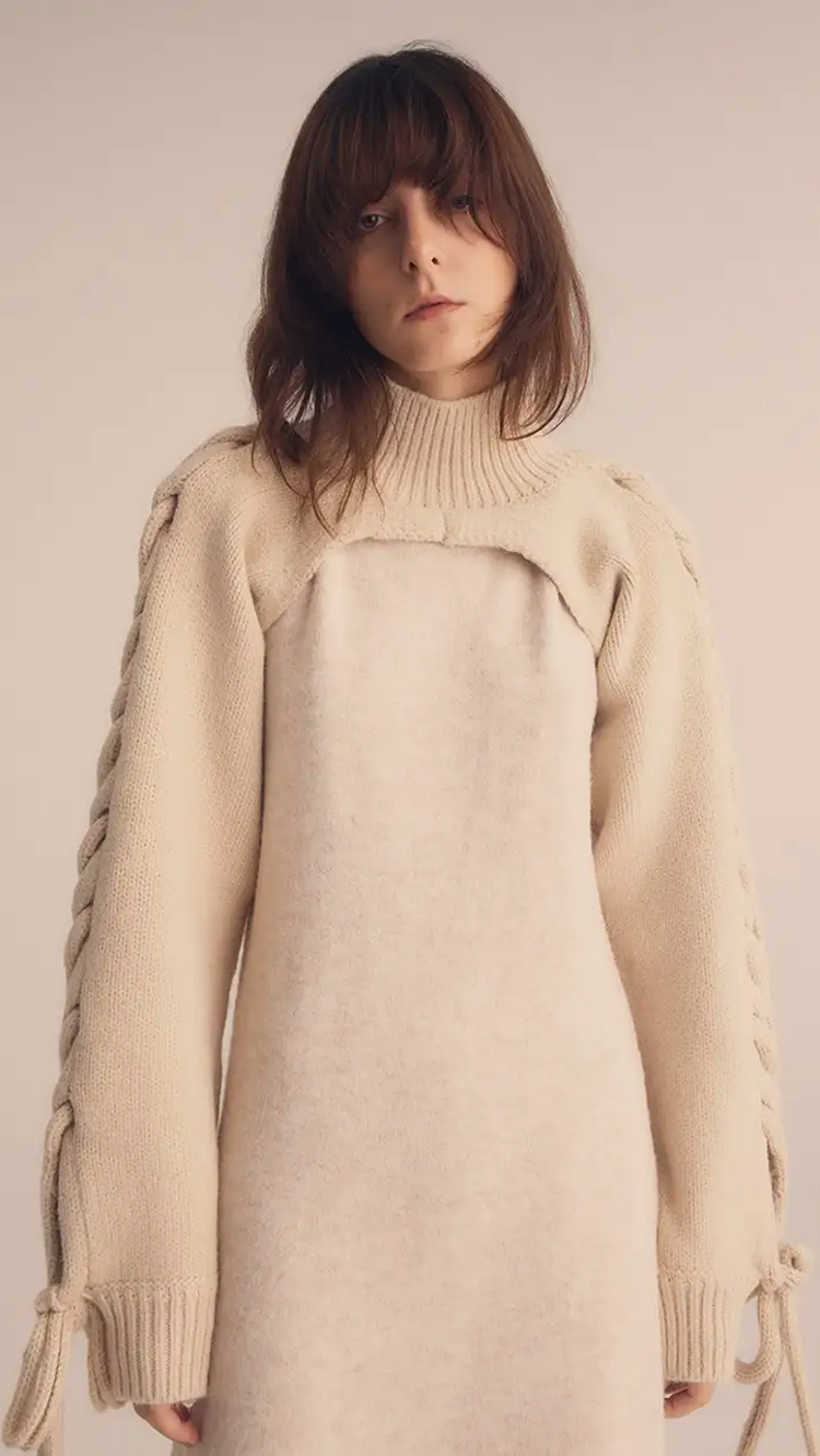 Cable layered knit
